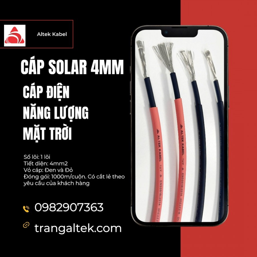 Cáp Solar 4mm Altek Kabel – Chuyên dùng cho hệ thống điện mặt trời-image-2