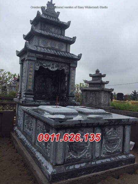 vĩnh long – mẫu 01 mộ đá đôi đẹp bán – song thân phu thê-image-5