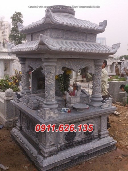 vĩnh long – mẫu 01 mộ đá đôi đẹp bán – song thân phu thê-image-2
