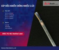 Cáp điều khiển chống nhiễu 5 lõi 0.5mm, 0.75mm, 1.0mm, 1.5mm