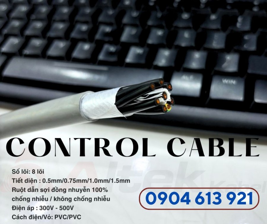 Cáp điều khiển 8x1.0mm2 Altek Kabel không chống nhiễu cho điện công nghiệp-image-5