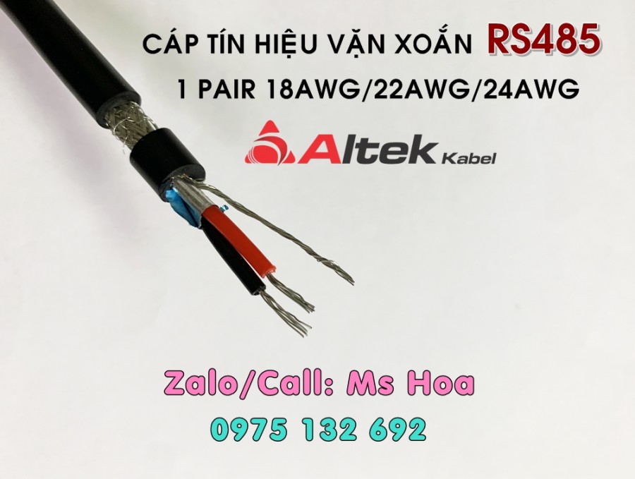 Cáp tín hiệu RS485 1 pair 18AWG hai lớp chống nhiễu-image-2