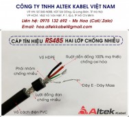 Cáp tín hiệu RS485 1 pair 18AWG hai lớp chống nhiễu