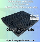 Pallet nhựa xuất khẩu kích thước lớn 1465x1100x120mm màu đen