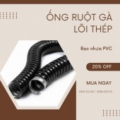 Ống ruột gà lõi thép bọc nhựa PVC / phi 16/20/25/32,..