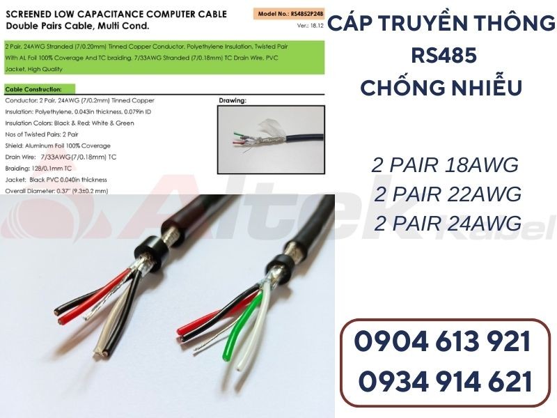 Cáp tín hiệu RS485 chống nhiễu 22AWG Altek Kabel-image-5