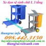 Xe dọn vệ sinh 3 tầng chữ L bằng nhựa