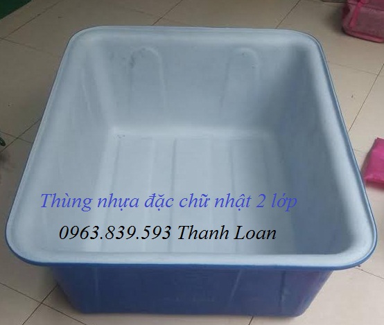 Thùng nhựa đặc chữ nhật, thùng nhựa làm bể bơi, nuôi cá,...-image-3