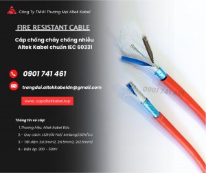 Cáp Chống Cháy Chống Nhiễu 2x1.5mm² Altek Kabel Chuẩn IEC 60331: Quy Cách và Ứng