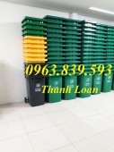 Thùng đựng rác 240L màu đen mẫu mã mới - thùng đựng rác công cộng giá rẻ