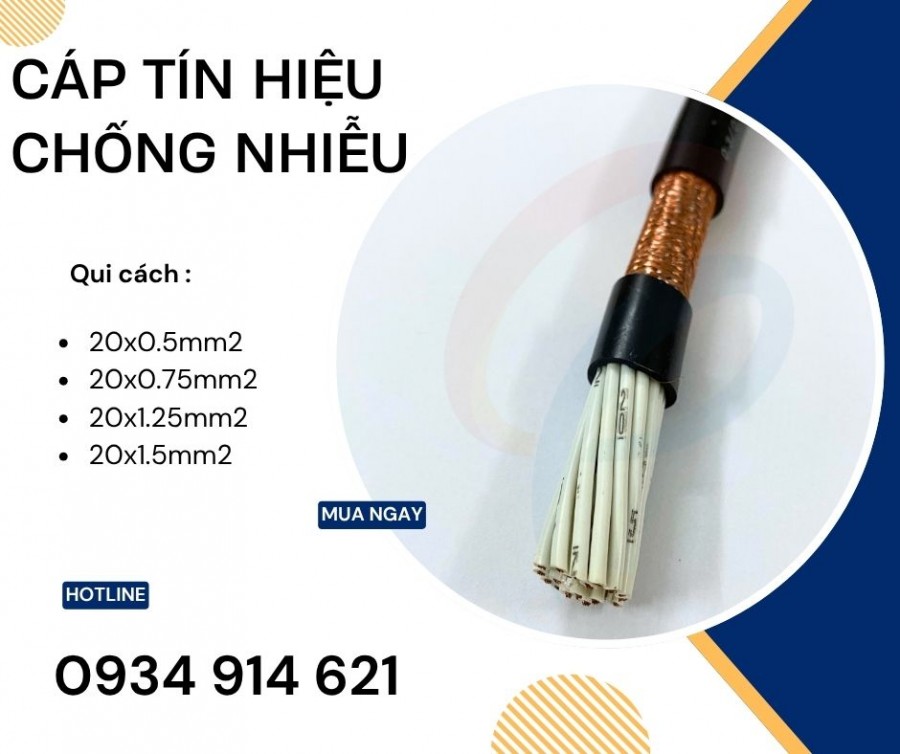 Cáp điện 20 lõi/ cáp điều khiển Sangin 20x0.75mm chống nhiễu-image-3