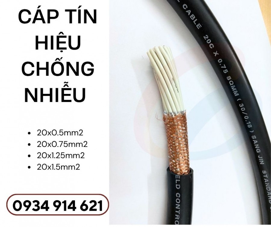 Cáp điện 20 lõi/ cáp điều khiển Sangin 20x0.75mm chống nhiễu-image-5