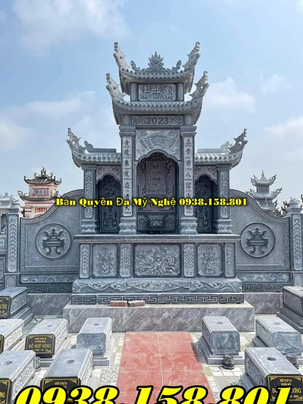 Quảng Ngãi xây lăng mộ đá tổ tiên dòng họ đẹp - nghĩa trang gia tộc bằng đá tự n-image-2