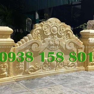 Kon Tum bình phong đá nhà thờ họ - bán cuốn thư nhà thờ họ bằng đá-image-5