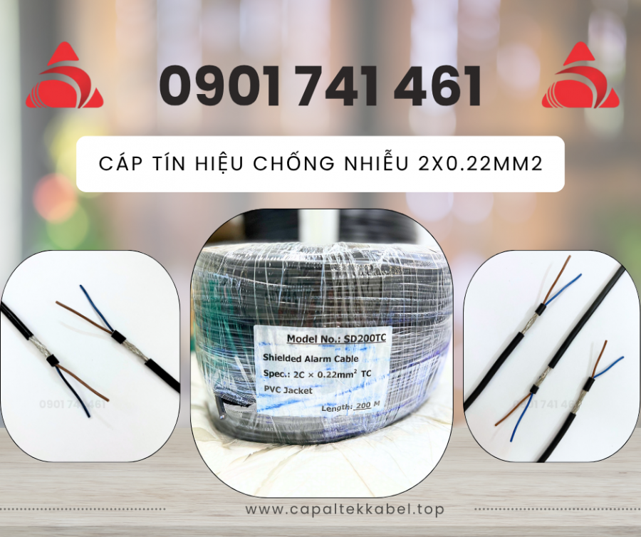 Cáp tín hiệu chống nhiễu 2, 4, 6, 8 lõi tiết diện 0.22mm-image-2