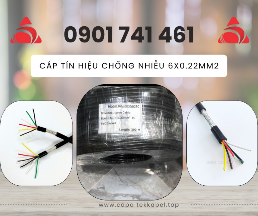 Cáp tín hiệu chống nhiễu 2, 4, 6, 8 lõi tiết diện 0.22mm-image-3