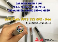 Cáp điều khiển 7x0.75, cáp 7 lõi tiết diện 0.75mm2 Altek Kabel