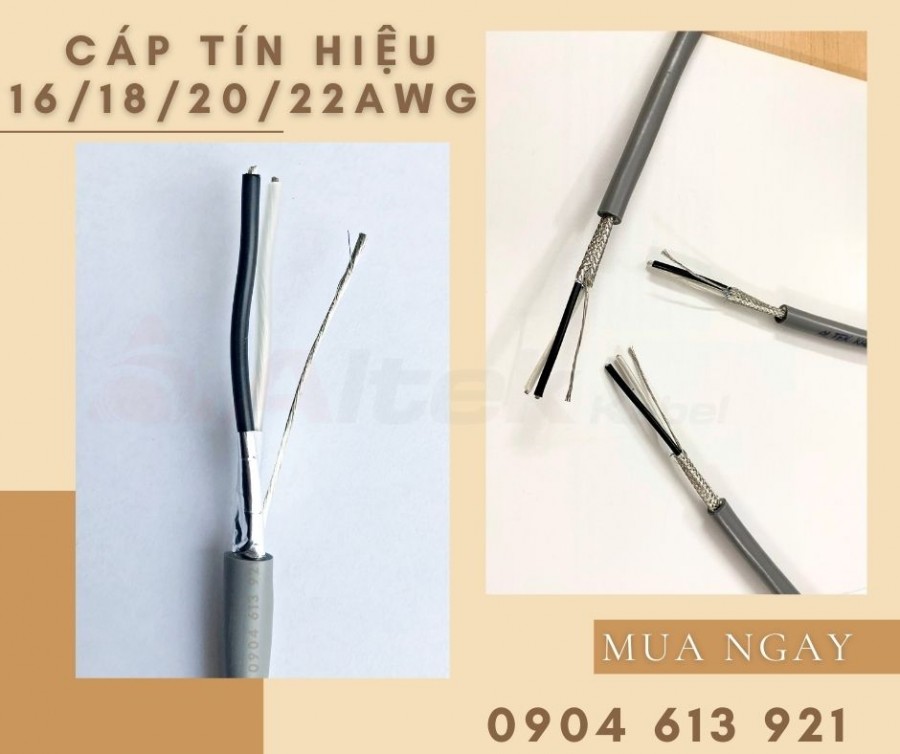 Cáp tín hiệu loa, dây âm thanh chống nhiễu 1 pải 18AWG vặn xoắn-image-3