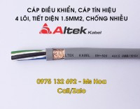 Cáp điều khiển 4x1.5, cáp tín hiệu 4x1.5 Altek Kabel