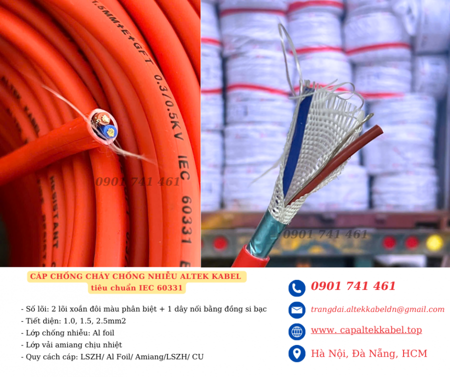 Cáp chống cháy 2x1.5 chuẩn BS6387, IEC 60331 Đà Nẵng, Hà Nội, HCM-image-2