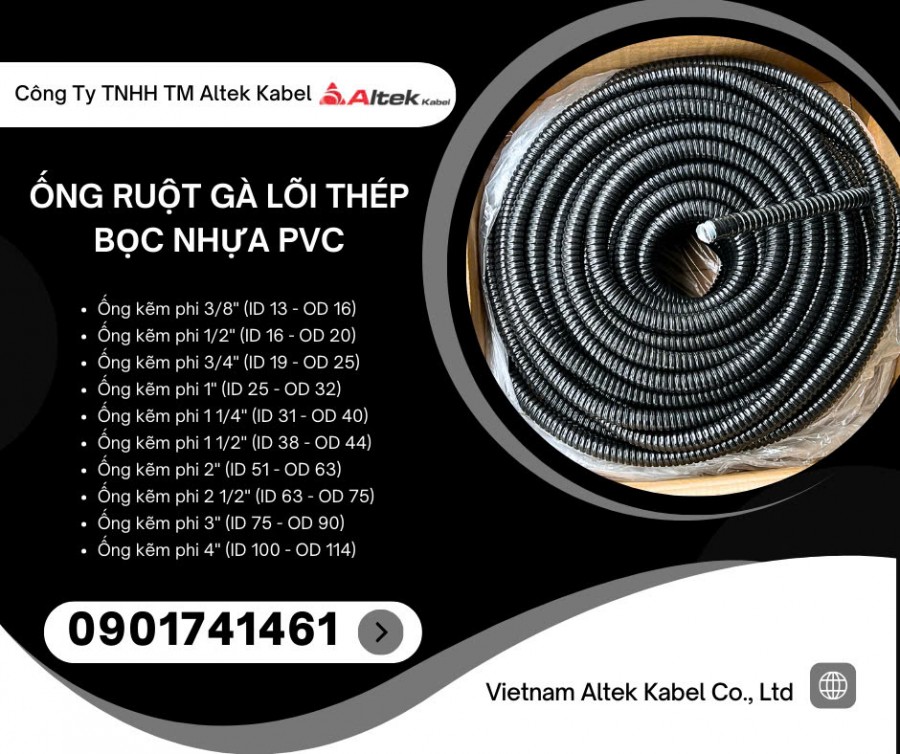 Ống ruột gà lõi thép bọc nhựa và đầu nối-image-2