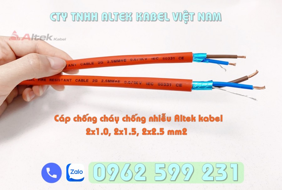 Cáp chống cháy chống nhiễu 2 Core, tiêu chuẩn IEC 60331-image-2