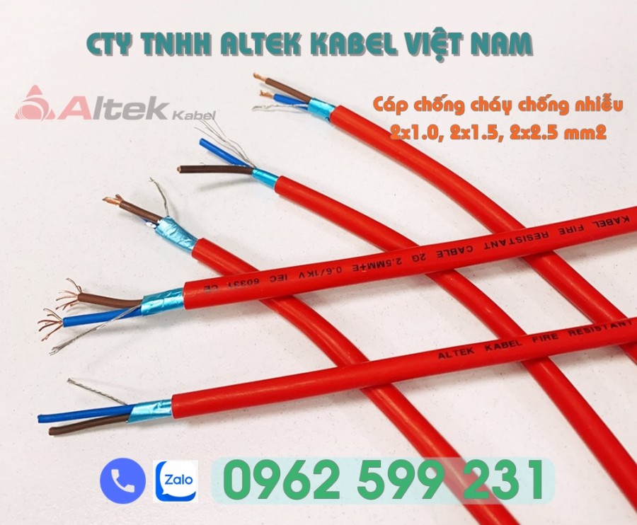 Cáp chống cháy chống nhiễu 2 Core, tiêu chuẩn IEC 60331-image-3
