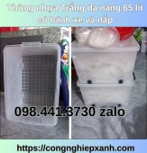 Thùng nhựa trắng đa nâng 65 lít & 95 lít có bánh xe và nắp