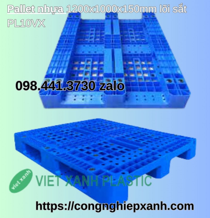 Pallet nhựa màu đen 1200x1200x150mm-image-3