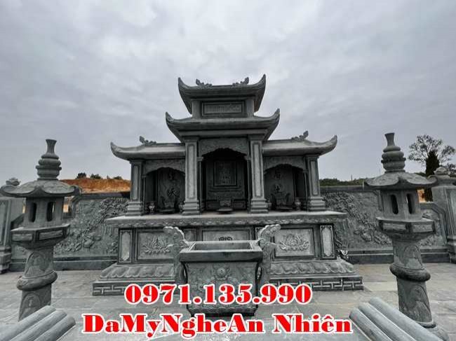 Hưng Yên mẫu cây hương thờ đá có mái đẹp bán tại Hưng Yên - lăng mộ-image-2